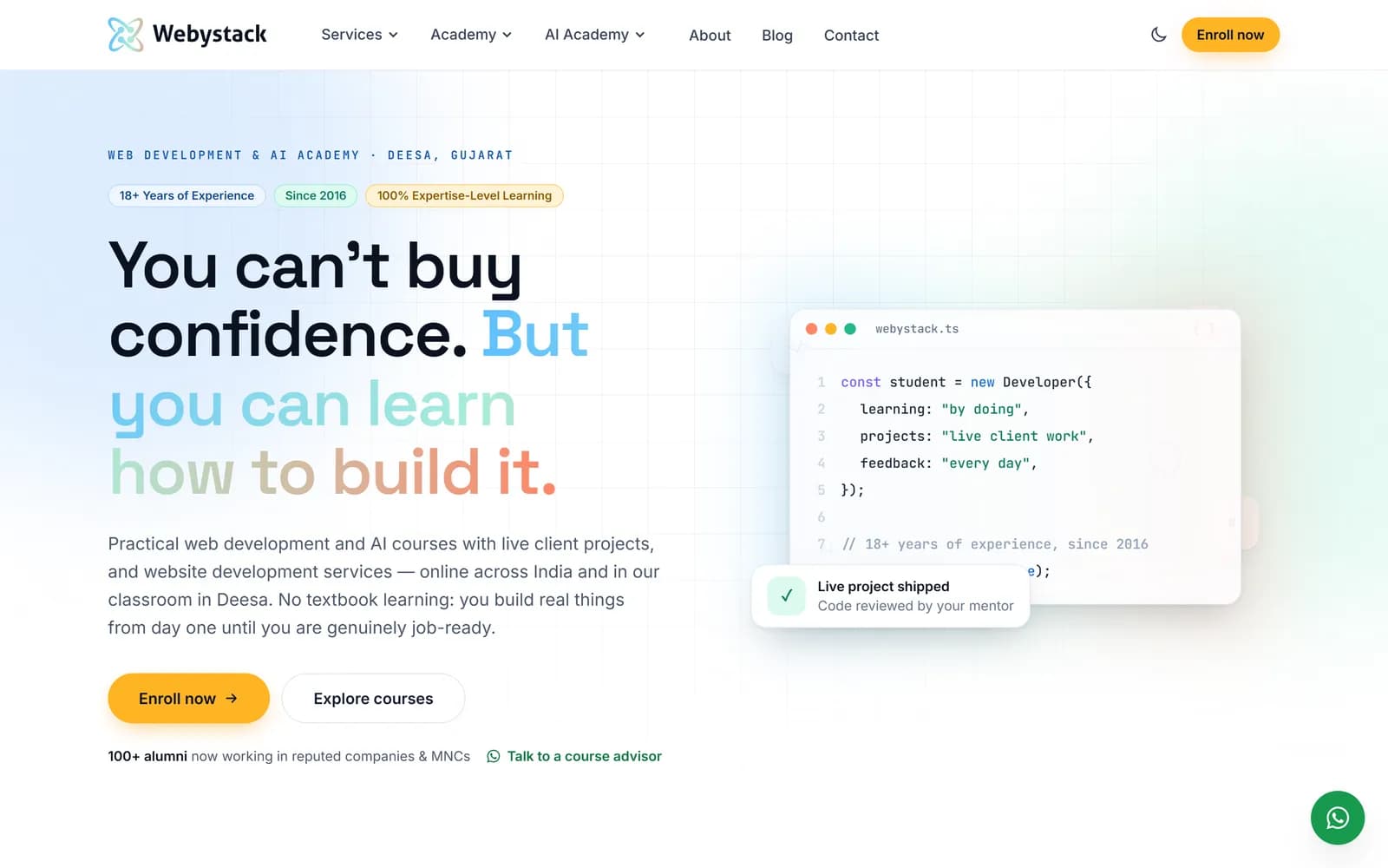 Webystack website designed and developed by Webyant