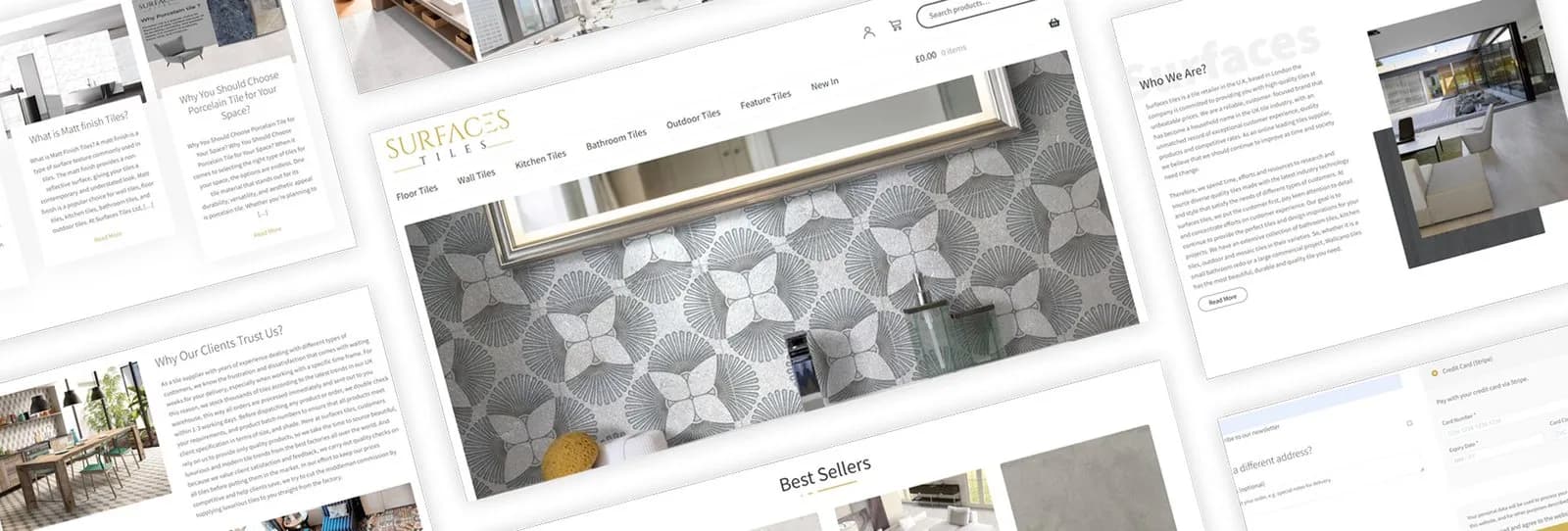 Surfaces Tiles website designed and developed by Webyant