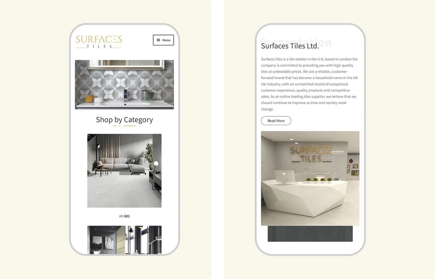 Surfaces Tiles website screenshot 3
