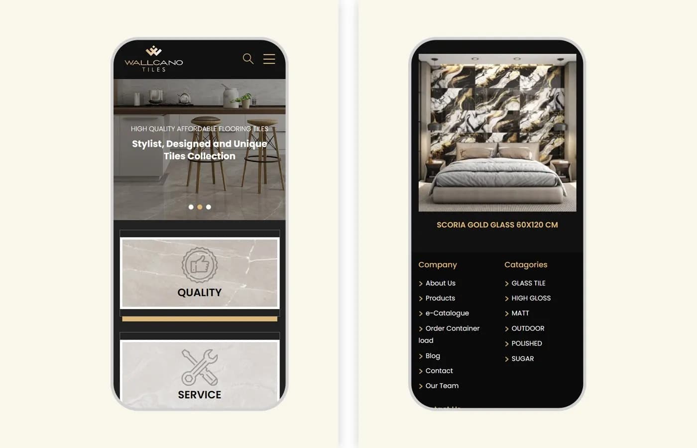 Wallcano Tiles website screenshot 2