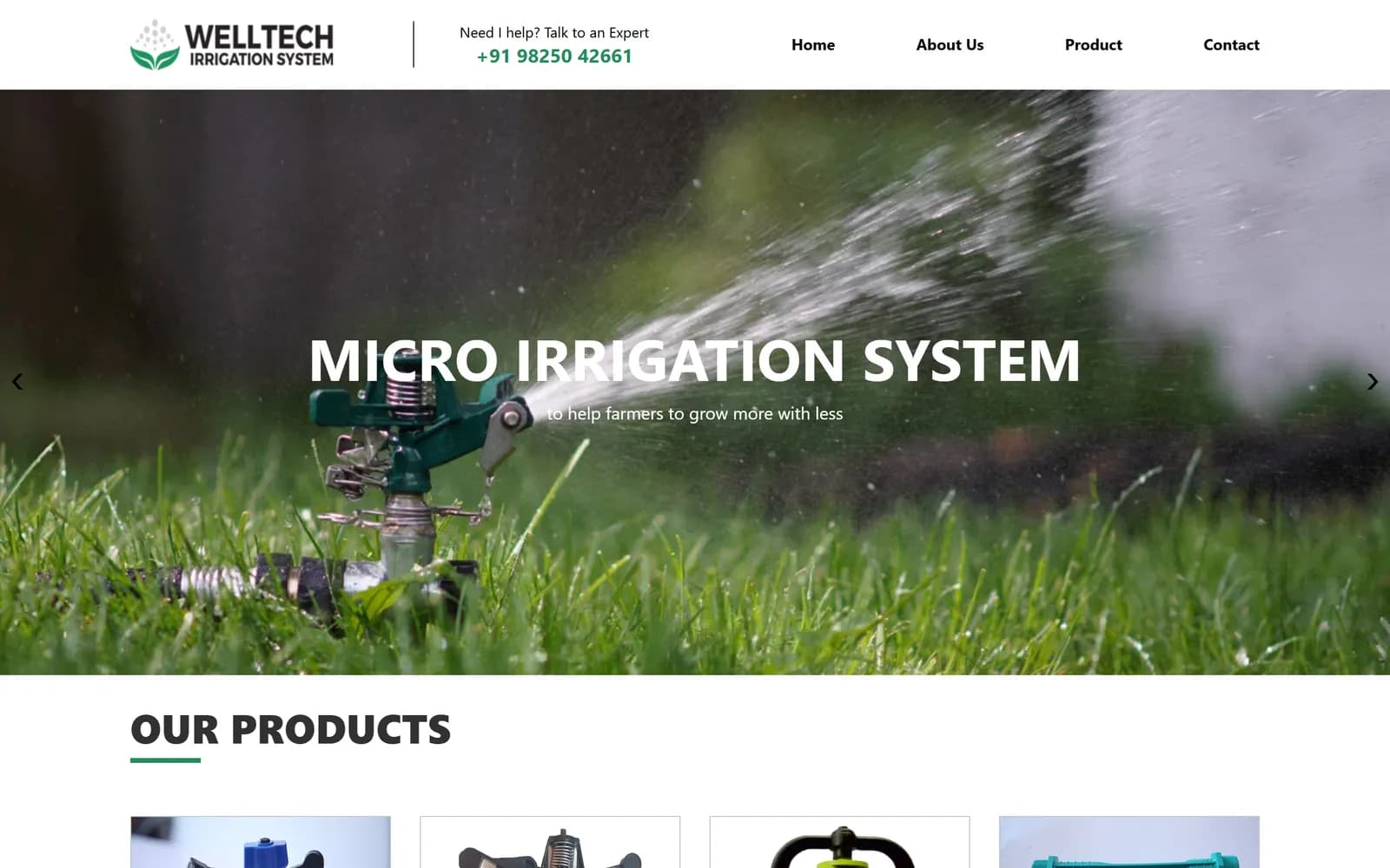 Welltech Irrigation website designed and developed by Webyant